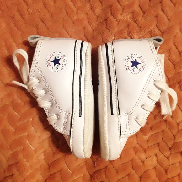 Baby's First All Star White High Top Converse Sneakers - Picture 1 of 6